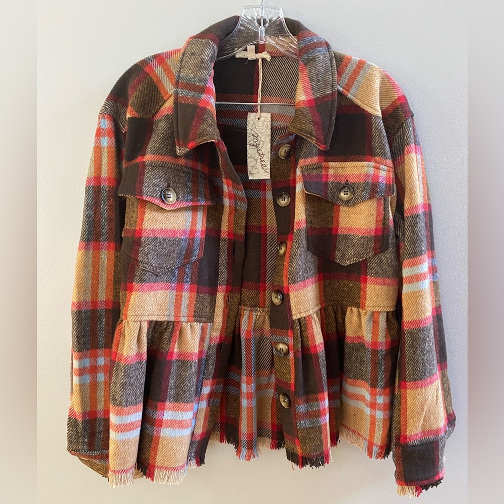 NWT Mystree Women’s Plaid Button-Up Jacket